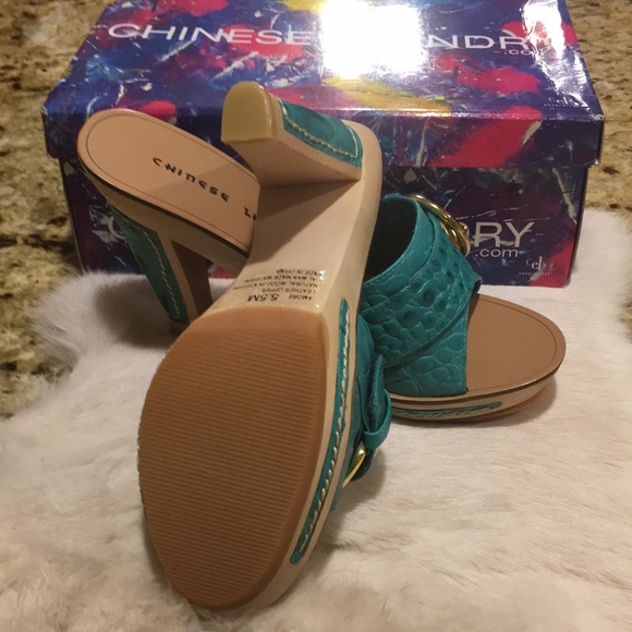 Chinese Laundry Amore Woman’s High heel Sandal Shoe NEW Aqua color Various Sizes - Picture 9 of 11